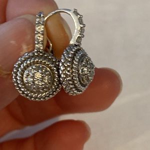 Judith Ripka sterling lever back earrings